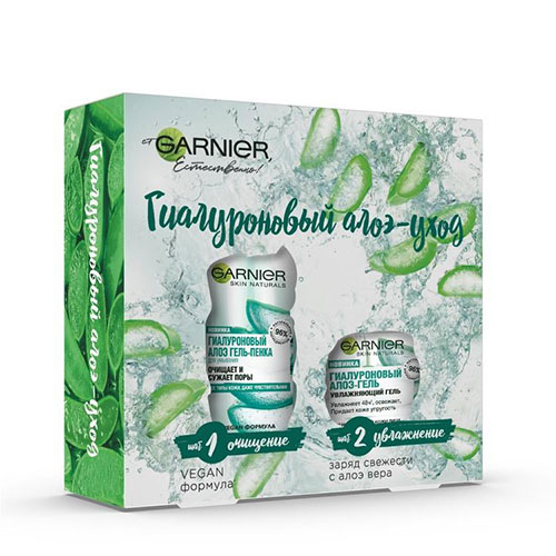 

Набор подарочный женский GARNIER алоэ гель для лица, гель-пенка для лица с алоэ