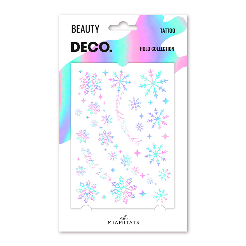

Татуировка для тела DECO. HOLOGRAPHIC by Miami tattoos переводная Snowflakes