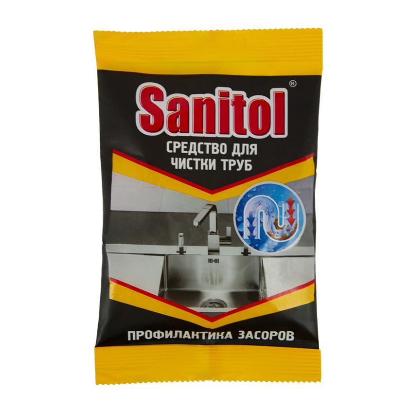 Средство для чистки труб SELENA SANITOL гранулированное 90 г средство для чистки труб sanitol антизасор extra 2 саше 50 г