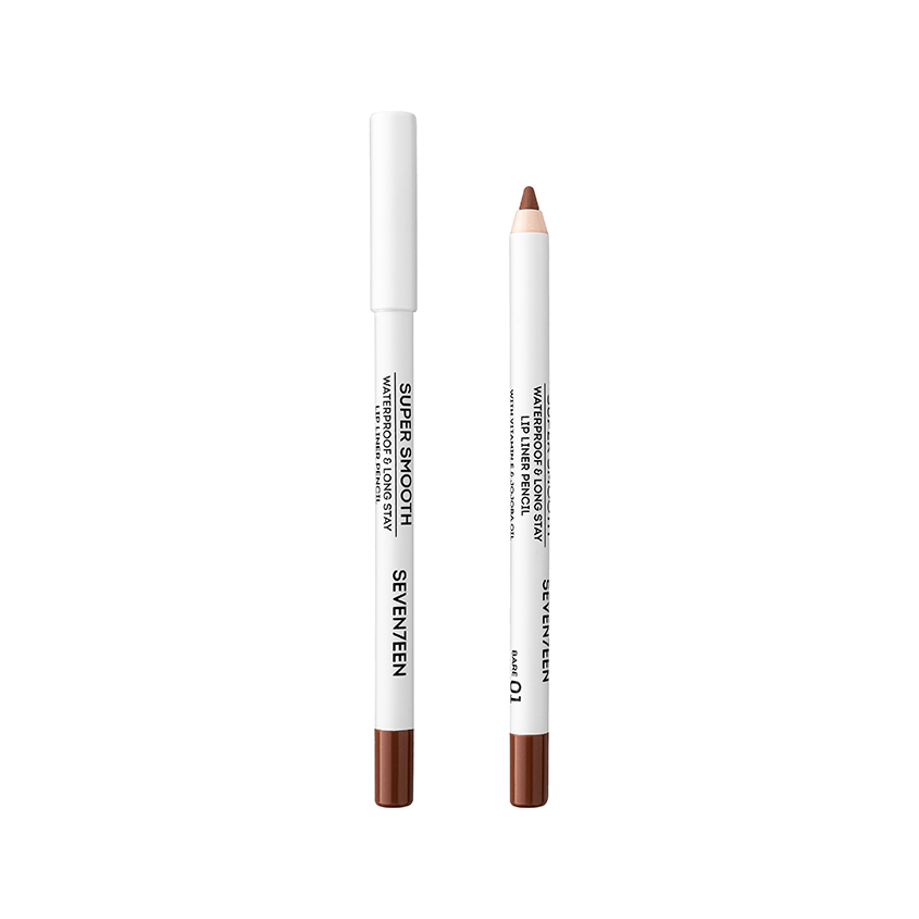 Карандаш для губ SEVENTEEN SUPER SMOOTH W/P LIP LINER водойстойкий с витамином Е тон 01 Натуральный бежевый