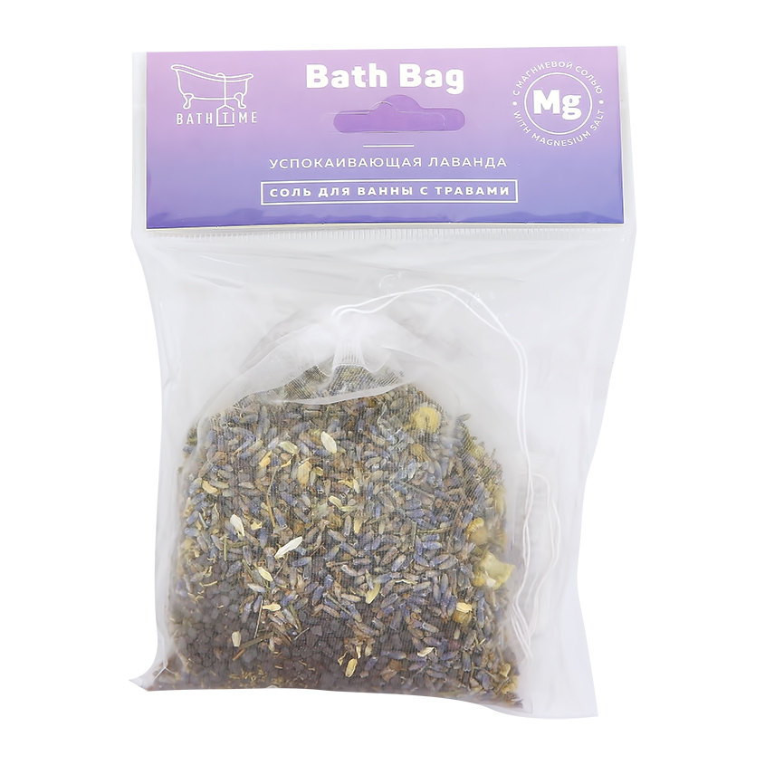 Соль для ванны BATH TIME BATH BAG с травами Успокаивающая лаванда 100 г