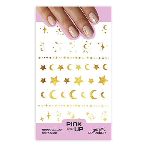 

Наклейки для ногтей PINK UP DECOR METALLIC переводные тон 641