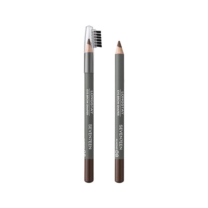 Карандаш для бровей SEVENTEEN LONGSTAY EYE BROW SHAPER с щеточкой тон 08 Миндаль