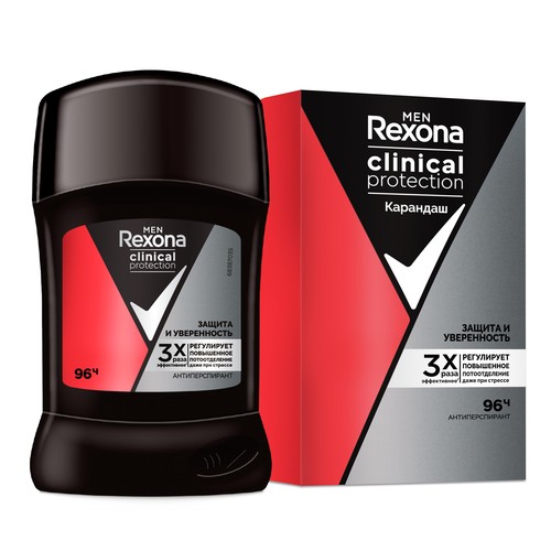 Део-стик муж. REXONA MEN CLINICAL PROTECTION Защита и уверенность 96 ч 50 мл