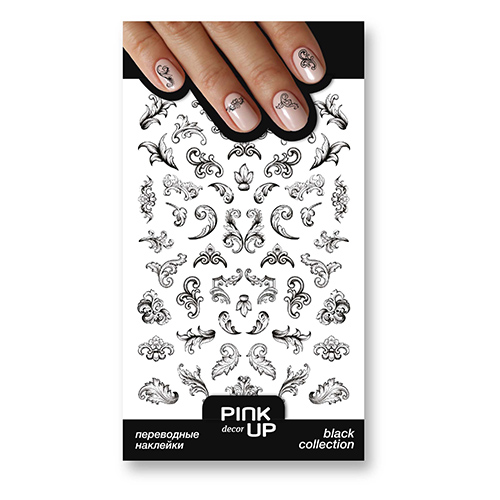 

Наклейки для ногтей PINK UP DECOR BLACK переводные тон 740