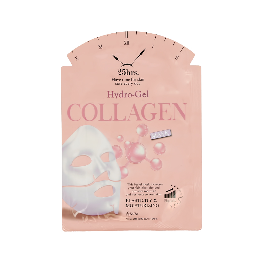 Маска для лица ESFOLIO COLLAGEN гидрогелевая с коллагеном повышающая эластичность кожи 28 г