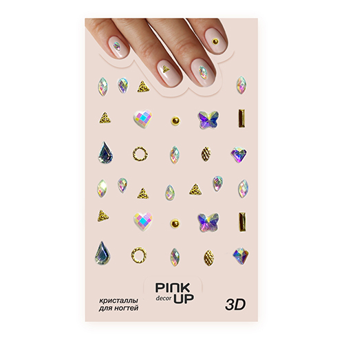 

Кристаллы для ногтей PINK UP DECOR 3D переводные тон 879