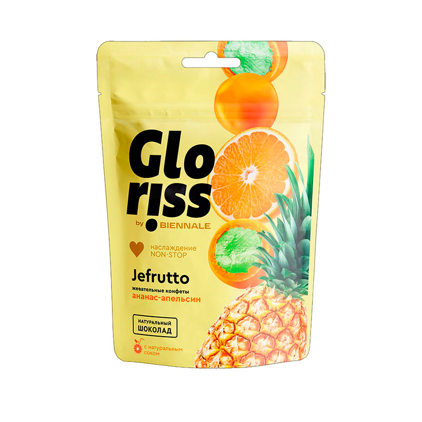 

Жевательные конфеты GLORISS Ананас и апельсин 75 г