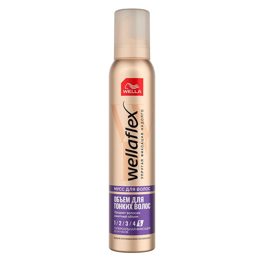 

Мусс для волос WELLA WELLAFLEX ОБЪЕМ ДЛЯ ТОНКИХ ВОЛОС суперсильной фиксации 200 мл