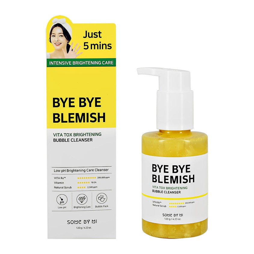 SOME BY MI Гель для умывания SOME BY MI BYE BYE BLEMISH кислородный с витаминами и экстрактом юдзу для сияния кожи 120 г