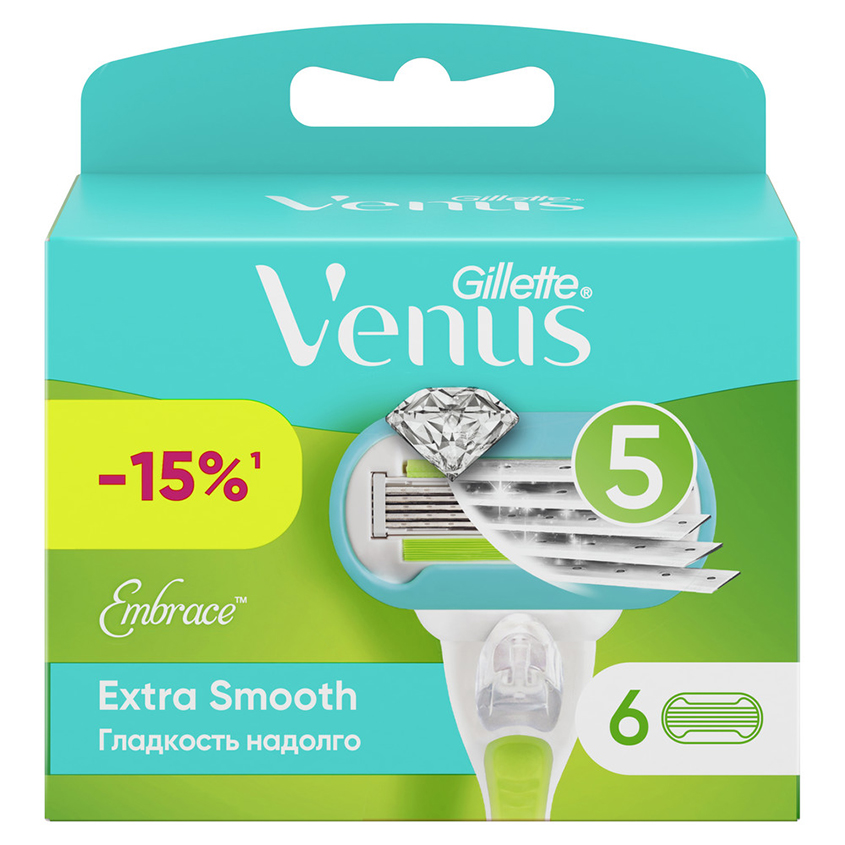 GILLETTE Кассеты для станка GILLETTE VENUS EMBRACE 6 шт gillette кассеты для станка gillette venus embrace для станка 2 шт