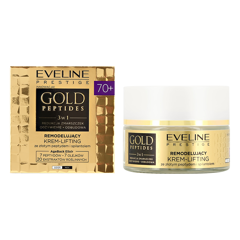 EVELINE Крем-лифтинг для лица EVELINE GOLD PEPTIDES антивозрастной 70+ против морщин 50 мл крем для лица eveline крем лифтинг для лица gold peptides антивозрастной 50 против морщин