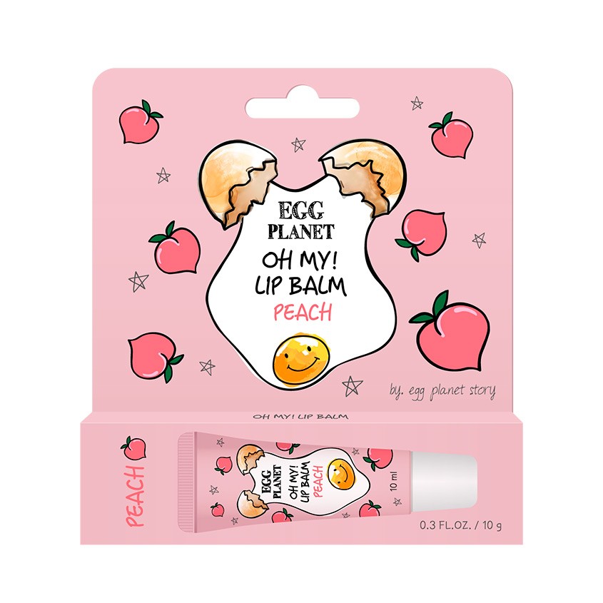 EGG PLANET Бальзам для губ EGG PLANET OH MY! LIP BALM Персик увлажняющий 10 г бальзам для губ egg planet бальзам для губ увлажняющий персик oh my lip balm