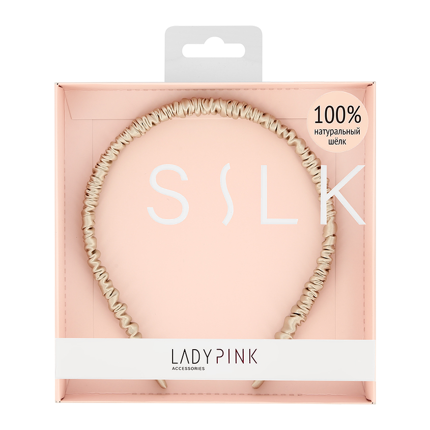 Ободок LADY PINK SILK thin