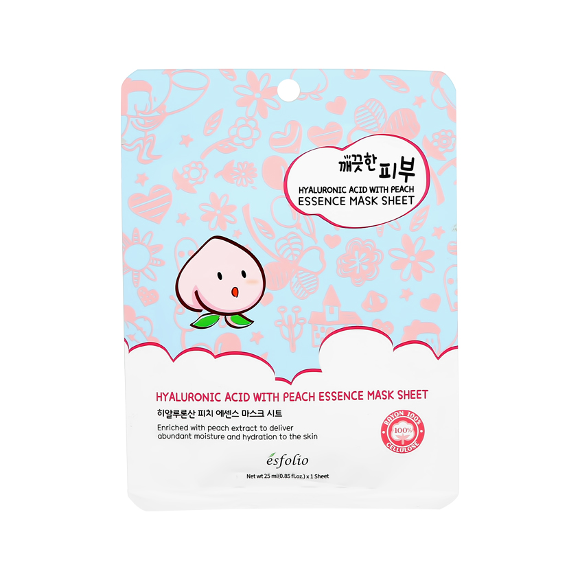 Маска для лица ESFOLIO с экстрактом персика увлажняющая 25 мл