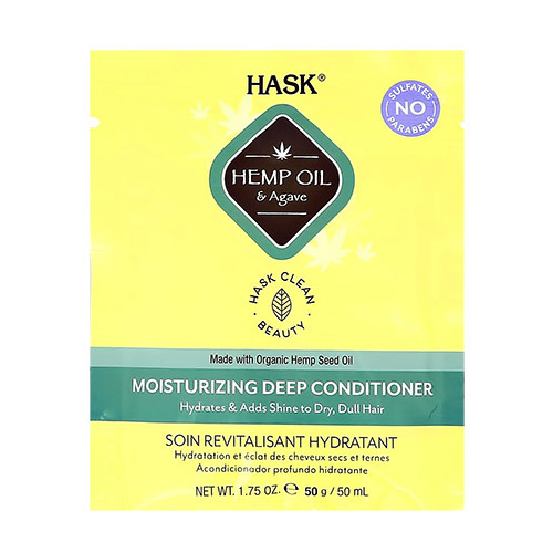 Маска для волос `HASK` HEMP OIL с конопляным маслом и экстрактом агавы (увлажняющая) 50 мл