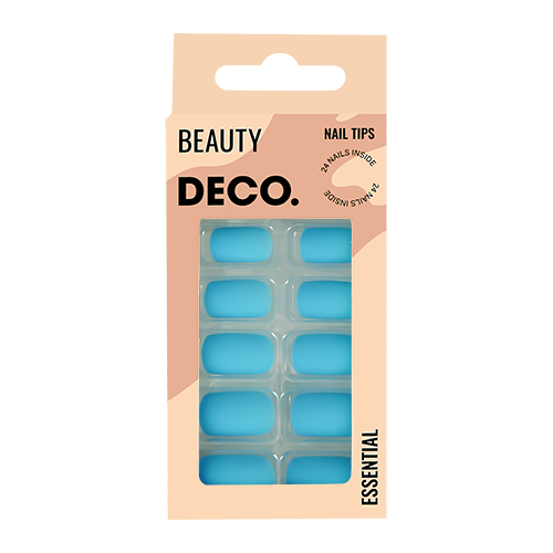 

Набор накладных ногтей DECO. ESSENTIAL matt blue 24 шт + клеевые стикеры 24 шт
