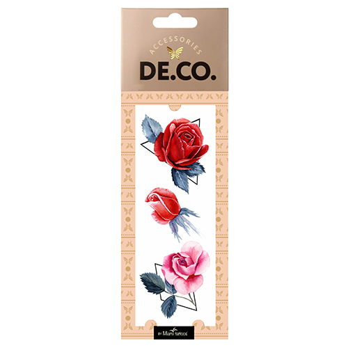 

Татуировка для тела DE.CO. WATERCOLOR STORY by Miami tattoos переводная Red rose