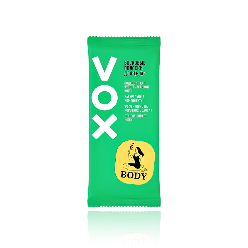 Полоски восковые для тела VOX GREEN 12 шт + 2 салфетки