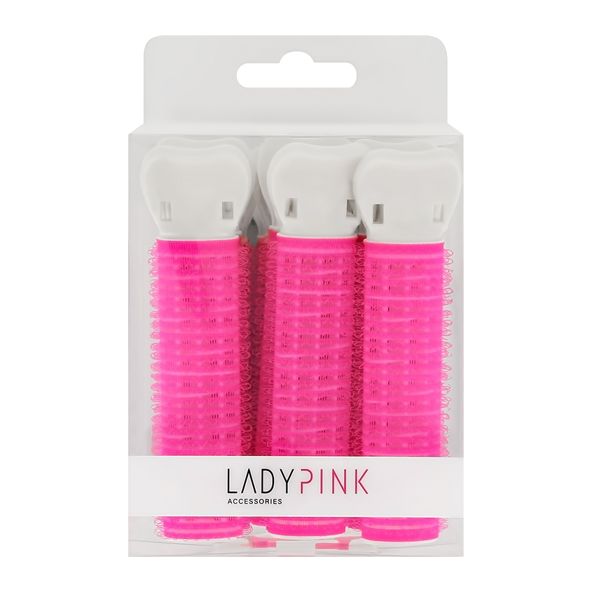 цена LADY PINK Бигуди для волос LADY PINK липучки с зажимом, 6 шт.