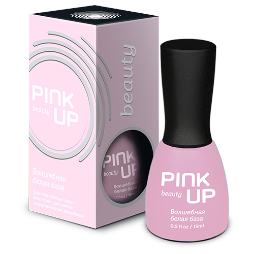 

База для ногтей PINK UP BEAUTY волшебная белая, для снятия лака с блестками 15 мл