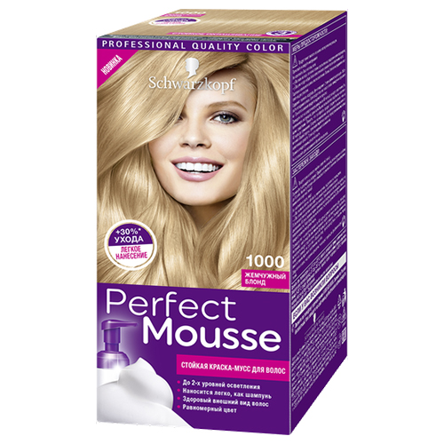 

Краска-мусс для волос PERFECT MOUSSE тон 1000 жемчужный блонд 35 мл