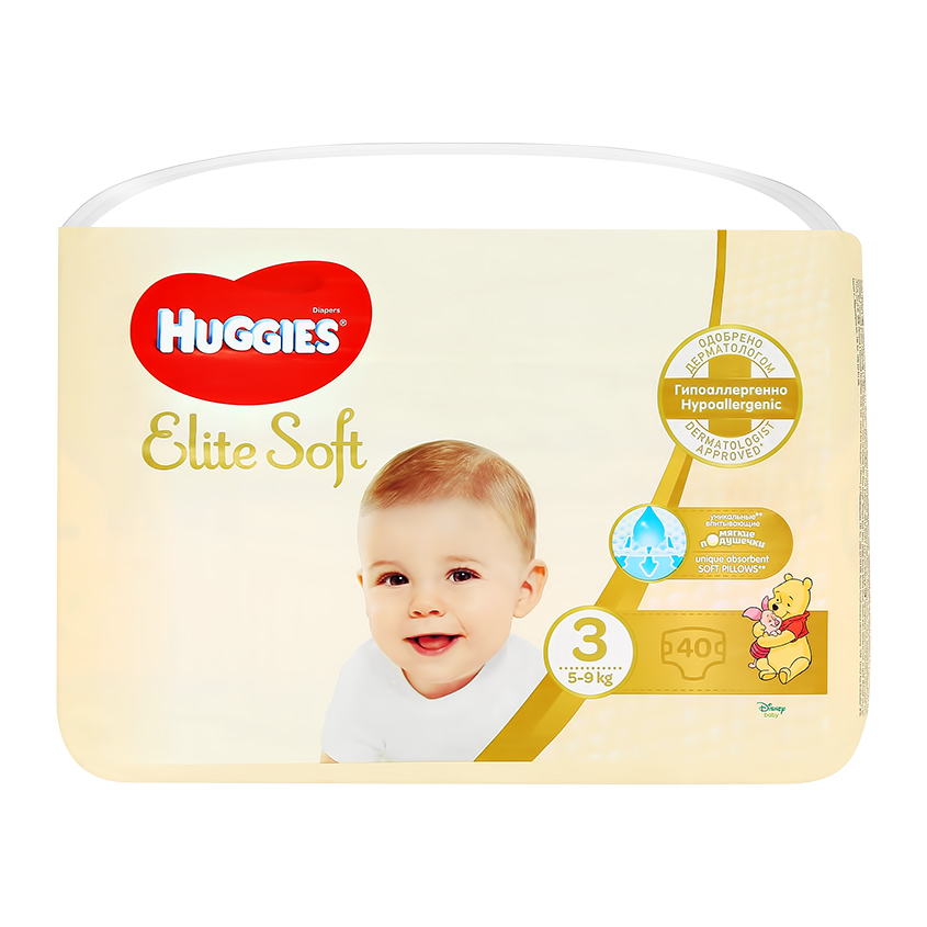 цена HUGGIES Подгузники HUGGIES ELITE SOFT 5-9 кг 40 шт