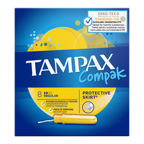 Тампоны с аппликатором TAMPAX COMPAK Regular Single 8 шт