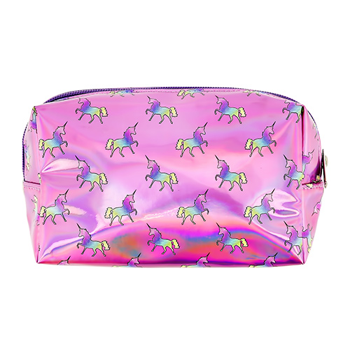 Косметичка LADY PINK UNICORN голографическая розовая
