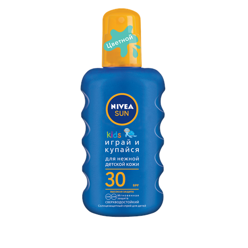 

Солнцезащитный спрей для детей NIVEA SUN KIDS сверхводостойкий SPF-30 200 мл