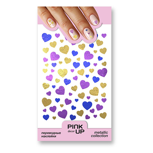 

Наклейки для ногтей PINK UP DECOR METALLIС переводные тон 744