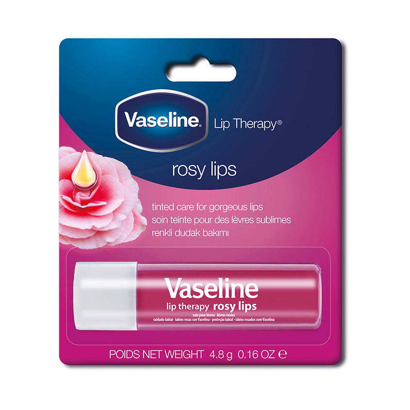 Бальзам для губ `VASELINE` LIP THERAPY с маслом розы (в стике) 4,8 г