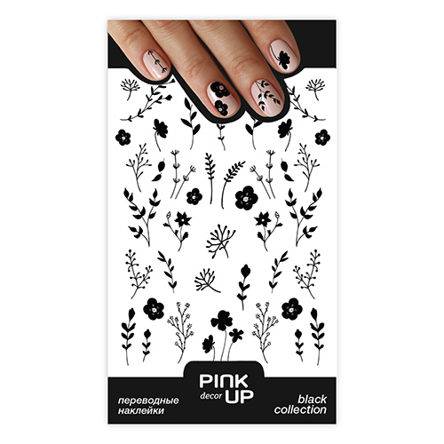

Наклейки для ногтей PINK UP DECOR BLACK переводные тон 662