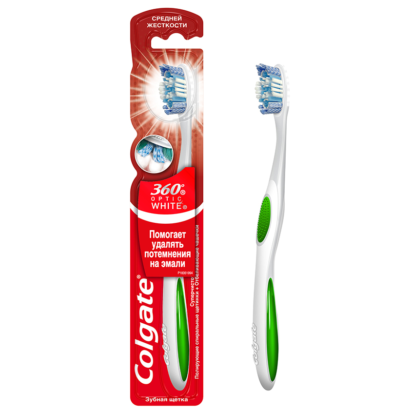 COLGATE Щетка зубная COLGATE OPTIC WHITE Всесторонняя чистка средней жесткости