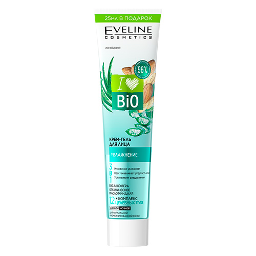 

Крем-гель для лица EVELINE I LOVE BIO увлажняющий 125 мл