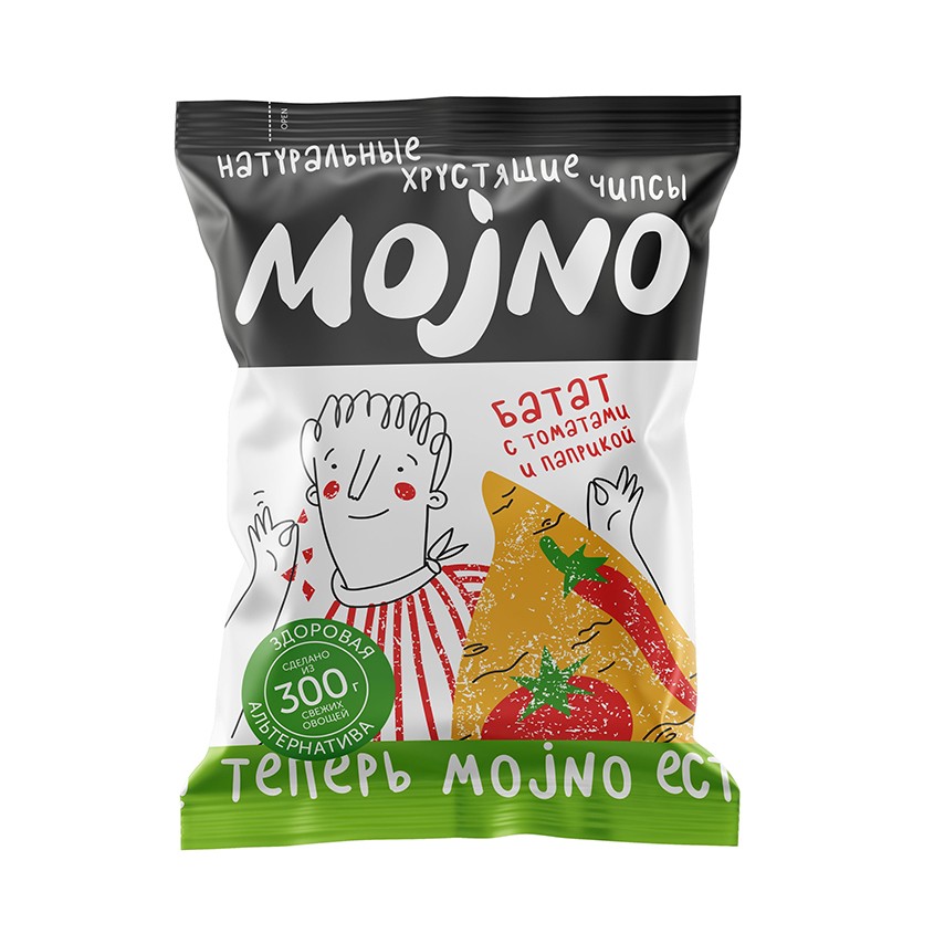 

Чипсы натуральные MOJNO из батата с томатом и паприкой 75 г