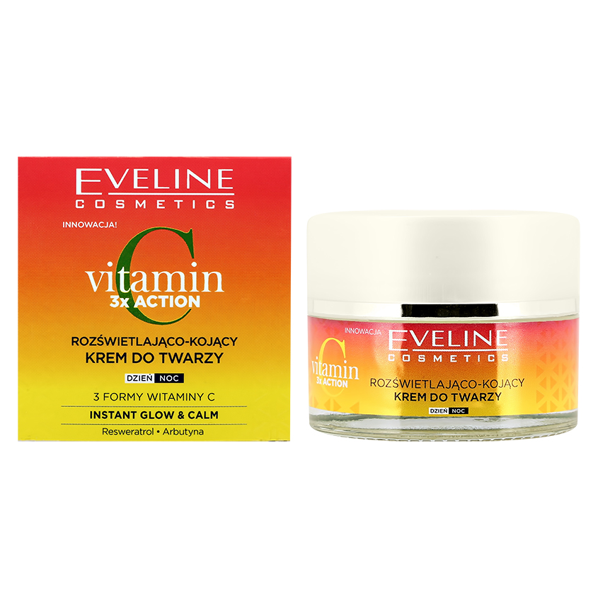 Крем для лица EVELINE VITAMIN C успокаивающий с эффектом сияния 50 мл