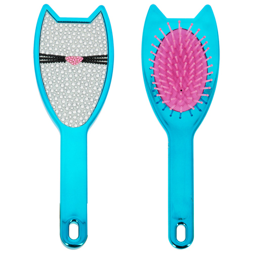 

Расческа для волос LADY PINK CAT голубая со стразами