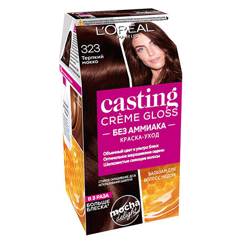 Крем-краска для волос LOREAL CASTING CREME GLOSS тон 323 Терпкий мокко/Черный Шоколад, Окрашивание