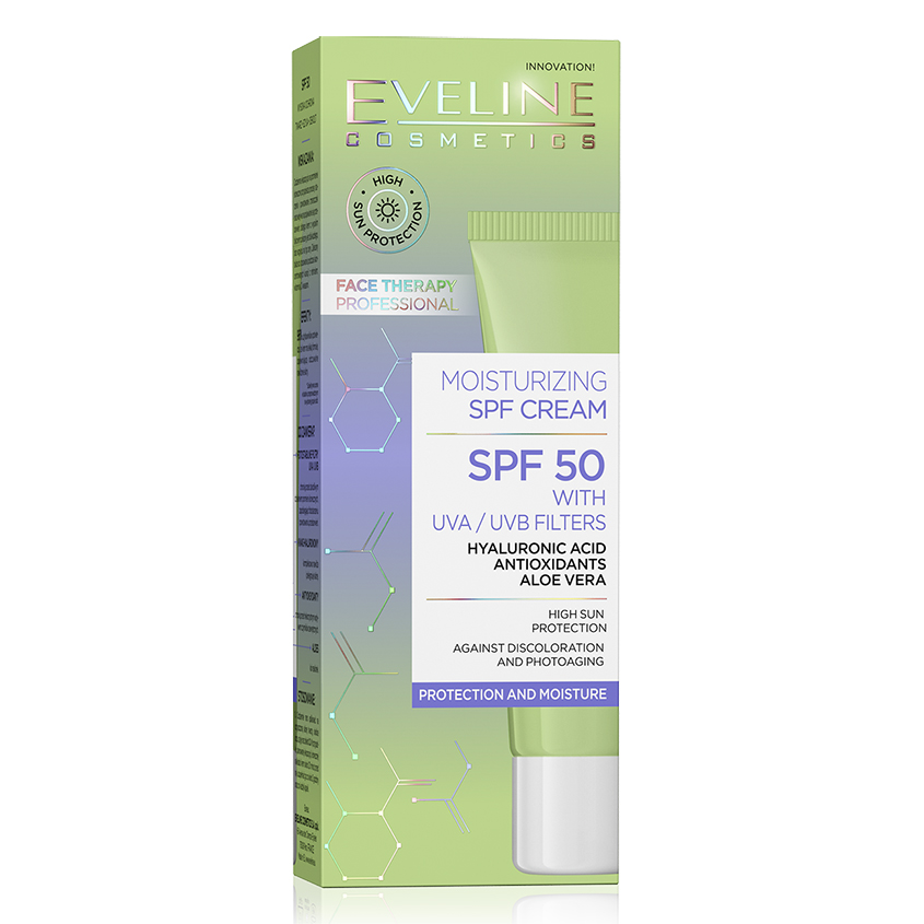 Крем для лица `EVELINE` увлажняющий SPF-50 30 мл