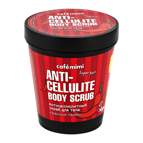 Скраб для тела `CAFE MIMI` ANTI-CELLULITE антицеллюлитный Красный перец 310 г
