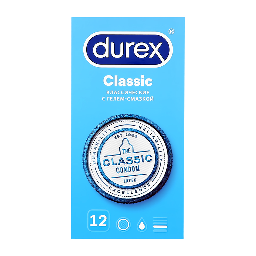 Презервативы DUREX Classic классические 12 шт durex презервативы classic 12 шт durex презервативы