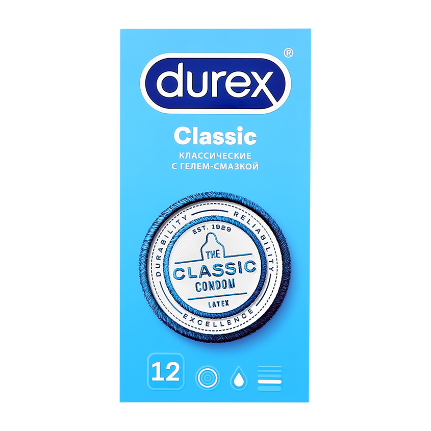 Презервативы DUREX Classic классические 12 шт vizit classic презервативы классические 12 шт