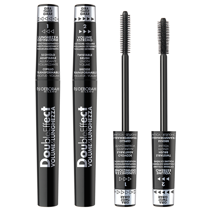 DEBORAH Тушь для ресниц DEBORAH MASCARA DOUBLE EFFECT двойной эффект тон черный