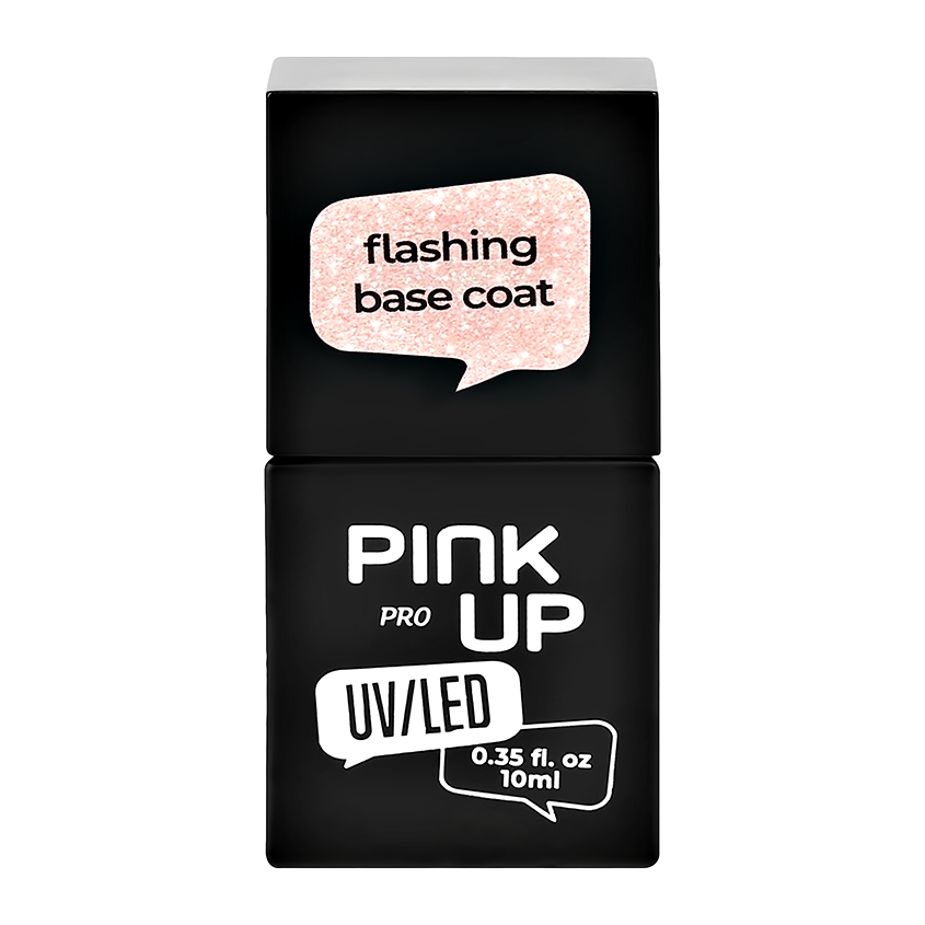 Светоотражающая база для ногтей UV/LED PINK UP PRO flashing base coat тон 04 10 мл