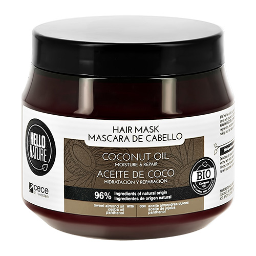 

Маска для волос HELLO NATURE COCONUT OIL с кокосовым маслом увлажнение и восстановление 250 мл