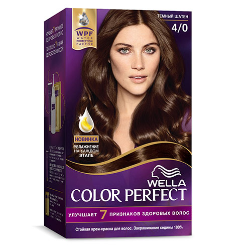 

Крем-краска для волос WELLA COLOR PERFECT тон 4/0 Темный шатен