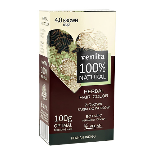 

Краска для волос VENITA NATURAL 4.0 brown травяная 100 г