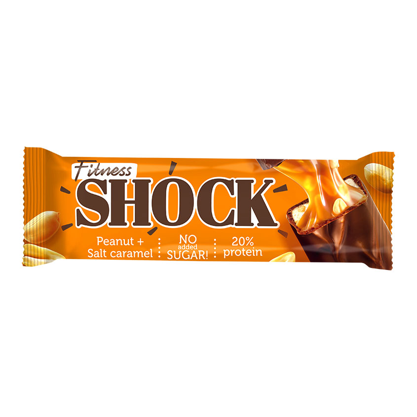 FITNES SHOCK Батончик глазированный FITNES SHOCK Арахис-солёная карамель 50 г fitnes shock печенье неглазированное fitnes shock вишня шоколад 35 г