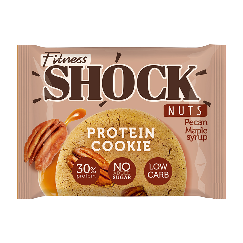 Печенье неглазированное FITNES SHOCK Пекан-кленовый сироп 40 г протеиновое печенье bombbar фисташка 1 шт